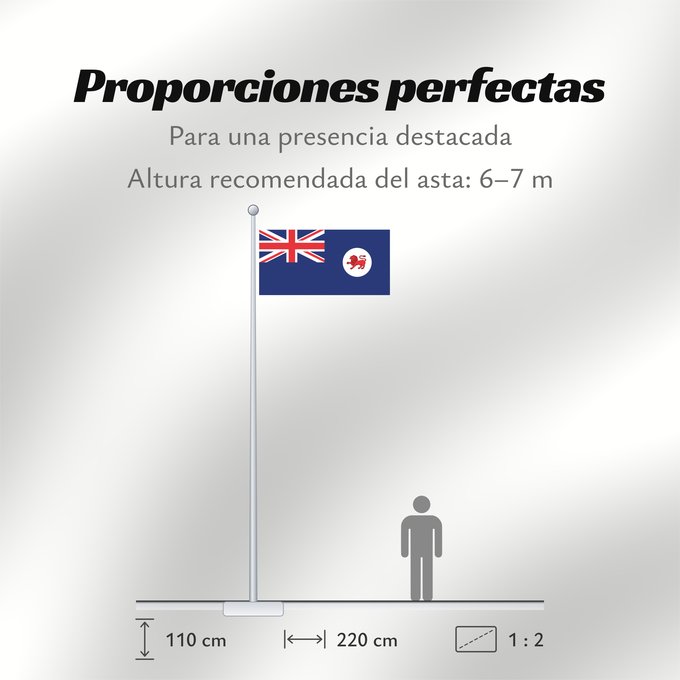 Proporciones de la bandera: Tasmania	Tasmanie	Tasmanien
