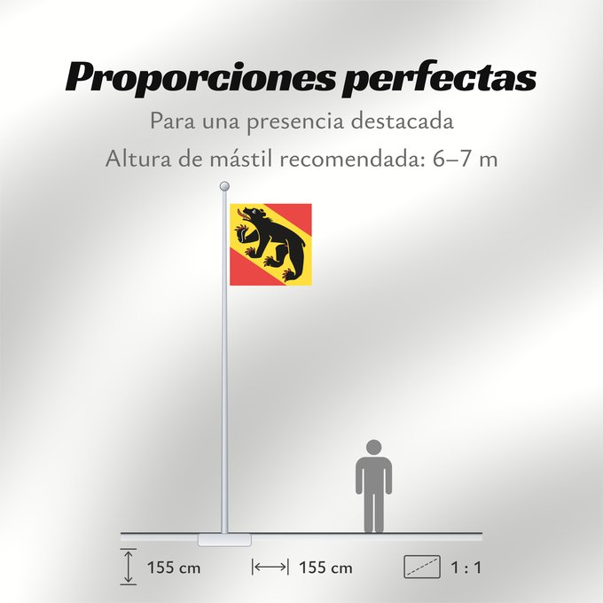 Proporciones de la bandera: Canton of Bern	Bern	Canton de Berne	Kantons Bern	Berna	Banniel Kanton Bern