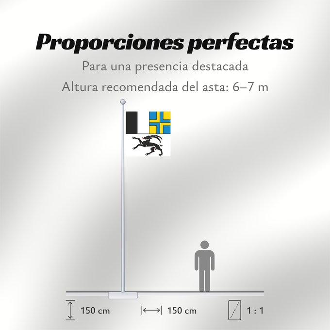 Proporciones de la bandera: Graubünden (de), Grigioni (it)