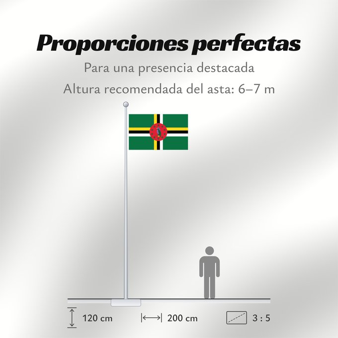 Proporciones de la bandera: Dominica Dominique Dominica lipp Dominican ドミニカ国の国旗 Флаг Доминики Dominike Dominicas
