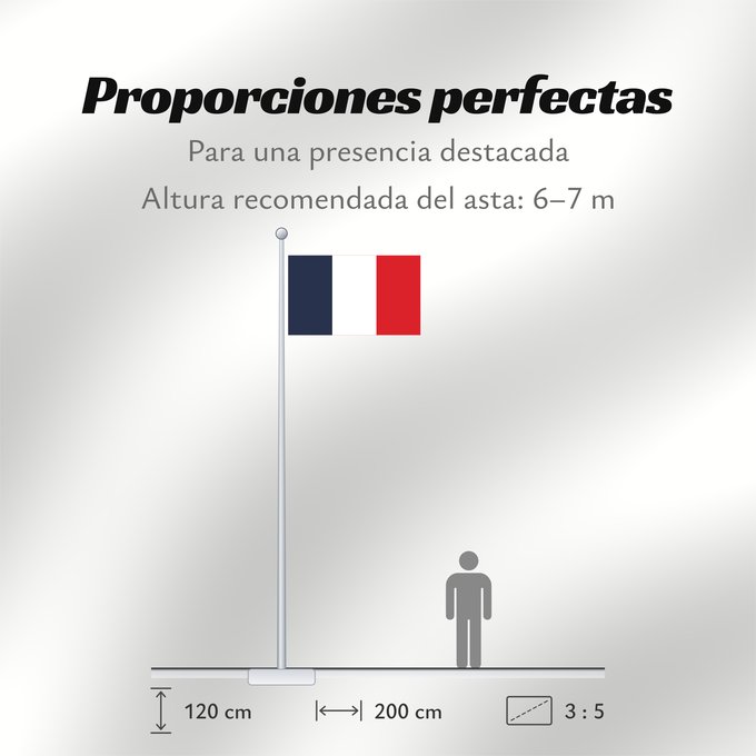 Proporciones de la bandera: France	Francia	Frankreich	France in #002654, #FFFFFF, #CE1126