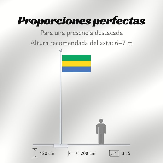 Proporciones de la bandera: Gabon Gabón Gabun Gabão علم جمهوريةالغابون Banniel Gabon Gabons Gabono Gabongo bandera پرچم گابن Drapél du Gabon Dalapo ya Ngabu Bɛndɛ́lɛ ya Gabɔ́ Bendêre tî Gaböon