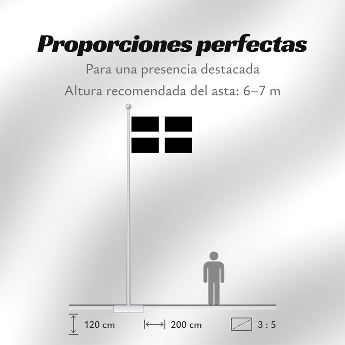 Proporciones de la bandera: Cornwall	Saint Piran s Flag, Flag of Cornwall	Saint Piran, Drapeau des Cornouailles	Cornualles	Cornovaglia	Cornwealla fana	Banniel Sant Piran	Cernyw	Chorn	Peran, Baner Kernow	Cornubiae