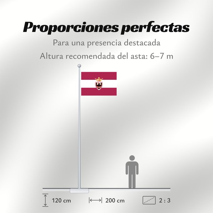 Proporciones de la bandera: Trento Province Autonomous Province of Trento - Trentino Province Autonome de Trente - Trentin Provincia Autónoma de Trento - Trentino Autonomen Provinz Trient - Trentino/Welschtirol Provincia Autonoma di Trento - Trentino Autonome Provincie Trente - Tren