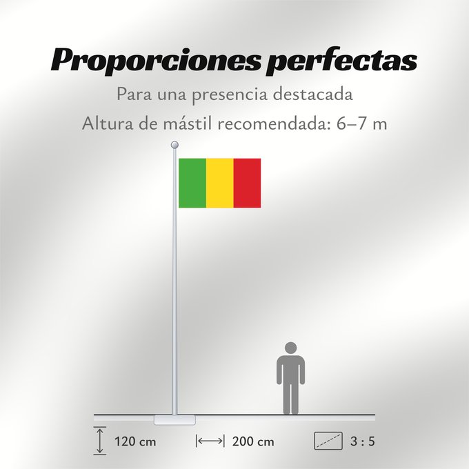 Proporciones de la bandera: Mali	Malí	علم مالي	Mali finifana	Malija	Raaya bu Mali