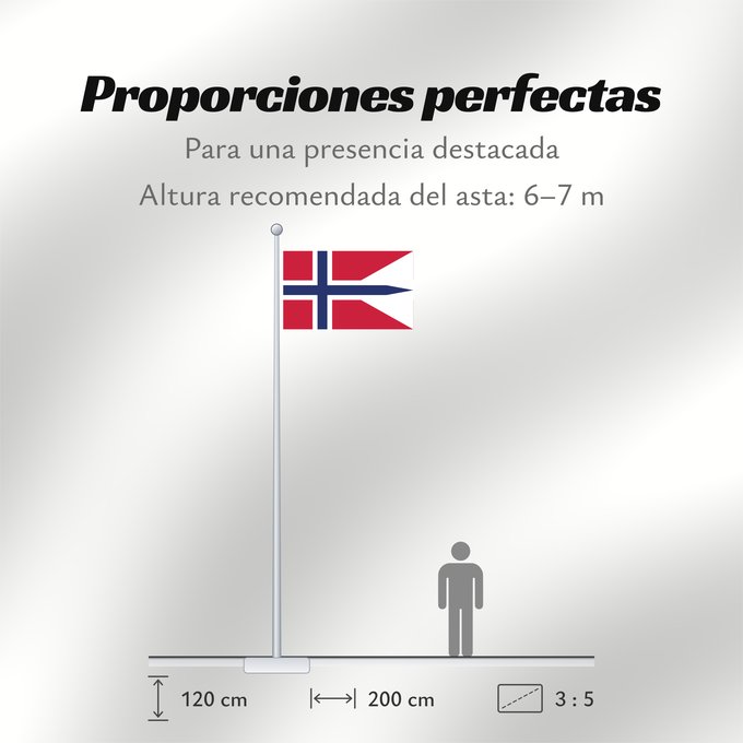 Proporciones de la bandera: Norway	Norvège	Noruega	Norwegen	Norvegia	Noorwegen	Norwegii	Þjóðfáni Noregs	Banniel Norvegia	Norska	Norwy	Norges	Norvegio	Noregs	Norveške	Norski fáninn	Norvegiae	Norges flagg	Det norske flagget	Norgga leavga	Stän Norgäna