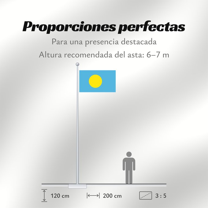 Proporciones de la bandera: Palau Palau, made by User Gabbe Palaos Palaos パラオの国旗 Palaua 帕勞國旗