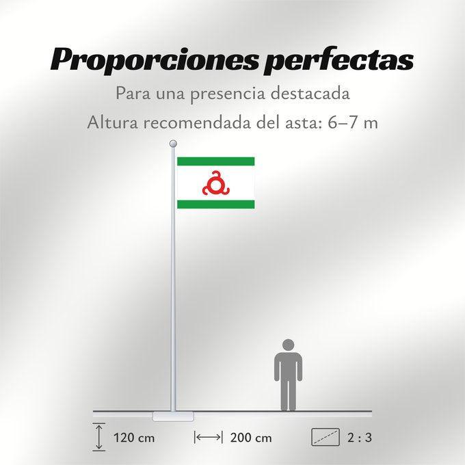 Proporciones de la bandera: Ingushetia Republic of Ingushetia Inguschetien Inguscezia Флаг Ингушетии