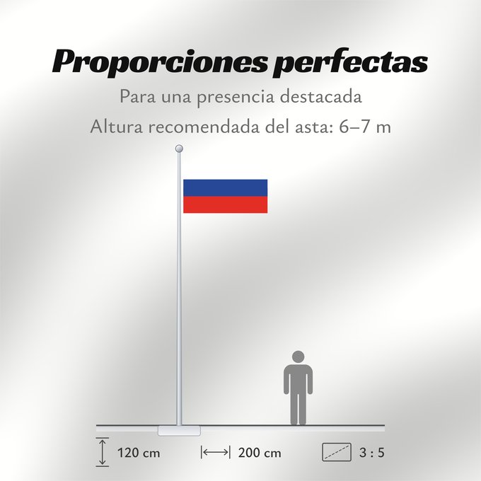 Proporciones de la bandera: Russia	Russian Federation	Russie	Rusia	Russische Föderation
