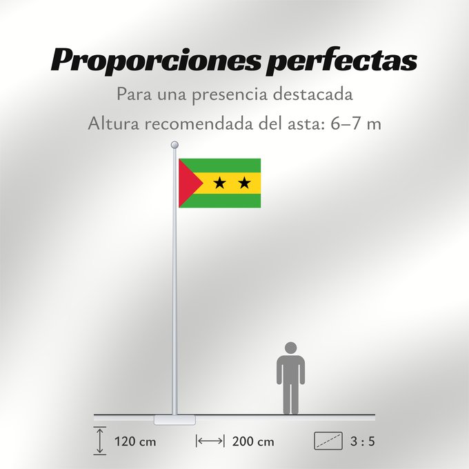 Proporciones de la bandera: Sao Tome and Principe Sao Tomé-et-Principe Santo Tomé y Príncipe São Tomé und Príncipe Sao Tome e Principe