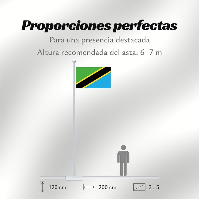 Proporciones de la bandera: Tanzania	Tanzania, United Republic of	Tanzanie	Tansania, Vereinigte Republik
