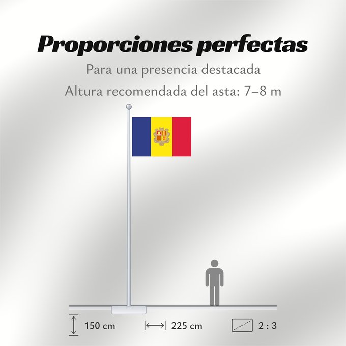 Proporciones de la bandera: Andorra civil Andorra - civil version Andorre Andorra