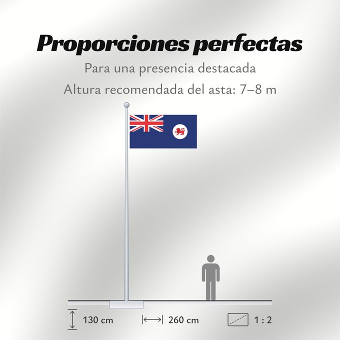 Proporciones de la bandera: Tasmania	Tasmanie	Tasmanien