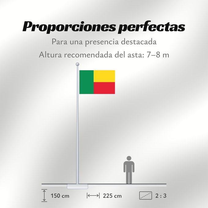 Proporciones de la bandera: Benin	Bénin	Benín	Benins	علم بنين	Banniel Benin	Σημαία του Μπενίν	Benino	Beningo bandera	پرچم بنین	Beninin	Fon Benɛɛtò sín asya	Okoloto ndi Benin	Benina	Raaya bu Bene	Àsìá ilẹ́ Bẹ̀nẹ̀