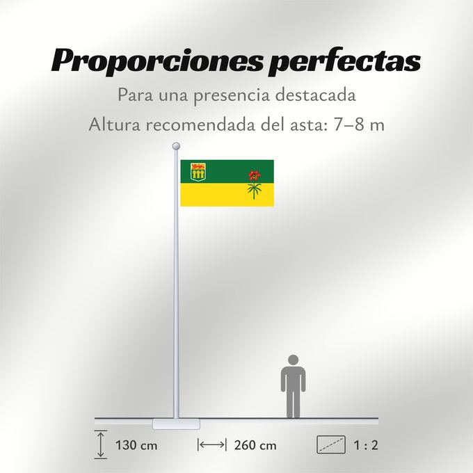 Proporciones de la bandera: Saskatchewan Banniel proviñs Saskatchewan, Kanada