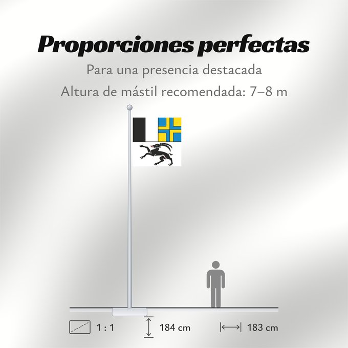 Proporciones de la bandera: Graubünden (de), Grigioni (it)