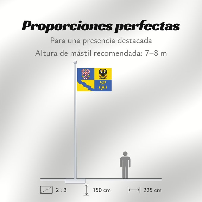 Proporciones de la bandera: Olomouc Region Région d'Olomouc Región de Olomouc Region Olomouc Olomouckého kraje