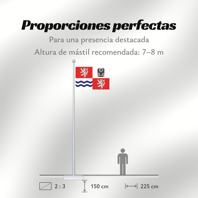 Proporciones de la bandera: Central Bohemian Region	Région de Bohême centrale	Región de Bohemia Central	Mittelböhmische Region