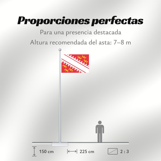 Proporciones de la bandera: Alsace	L’Alsace	Alsacia	Französischen Region Elsass	Alsazia
