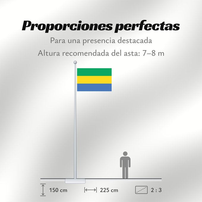 Proporciones de la bandera: Gabon Gabón Gabun Gabão علم جمهوريةالغابون Banniel Gabon Gabons Gabono Gabongo bandera پرچم گابن Drapél du Gabon Dalapo ya Ngabu Bɛndɛ́lɛ ya Gabɔ́ Bendêre tî Gaböon