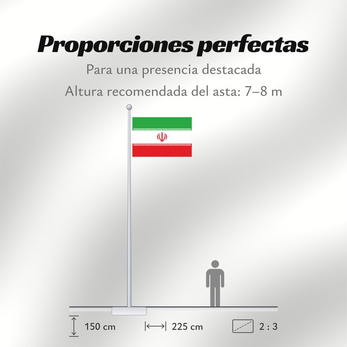 Proporciones de la bandera: Iran	Irán