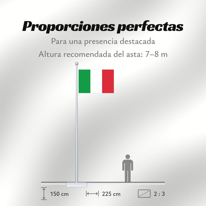 Proporciones de la bandera: Italy	Italie	Italia	Italien