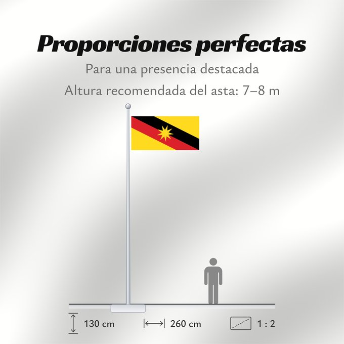Proporciones de la bandera: Sarawak	Malaysian state of Sarawak	Sarawak 