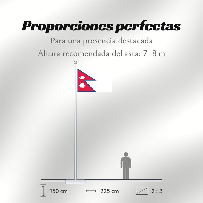 Proporciones de la bandera: Nepal	Népal	علم نيبال	নেপালের জাতীয় পতাকা	নেপালর ফিরালহান	Banniel Nepal	Nepala	Nepálská vlajka	Σημαία του Νεπάλ	Nepalo	Nepali lipp	Nepalgo bandera	Nepalin	नेपाल का ध्वज	Nepál	ネパールの国旗	Nepālas	Знаме на Непал	Nepals flagg	नेपालको झण्डा	Det nepalske flagget	