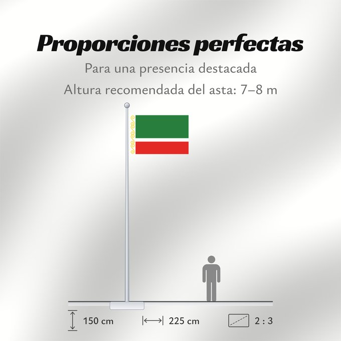 Proporciones de la bandera: Chechen Republic	Chechenia	Tschetschenische	Cecenia	Байракх Нохчийн Республикан	Флаг Чеченской Республики	Парчами Ҷумҳурии Чеченистон	Стяг Чеченської Республіки Російської Федерації