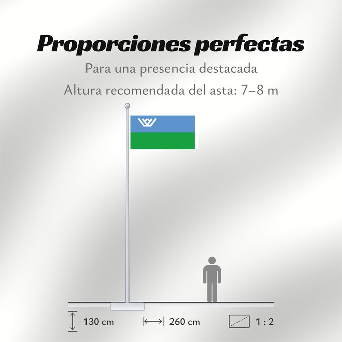 Proporciones de la bandera: Yugra Khanty-Mansi Autonomous Okrug Le district autonome des Khantys-Mansis Iougra distrito autónomo de Janti-Mansi - Yugra Autonome Kreis der Chanten und Mansen Флаг Ханты-Мансийского автономного округа — Югры
