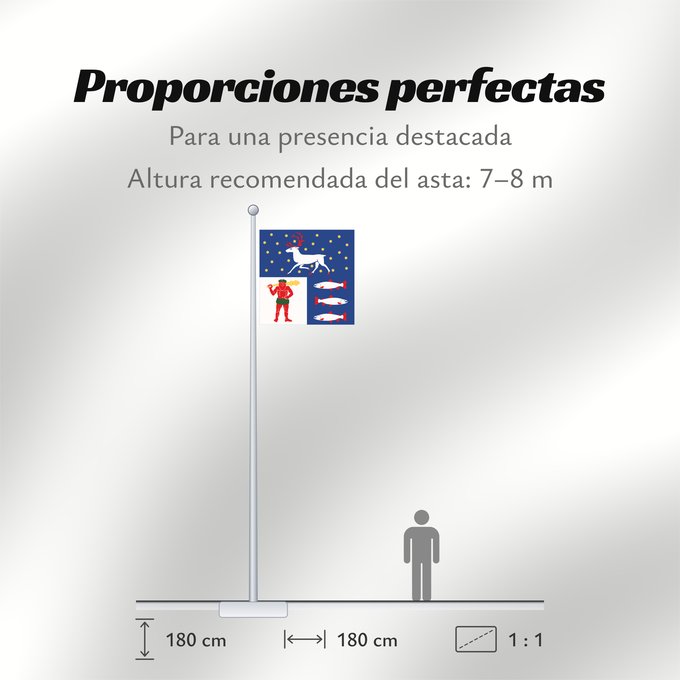 Proporciones de la bandera: Västerbottens län vapenflagga	Västerbotten County in Sweden	Västerbotten	Västerbottens läns vapenflagga