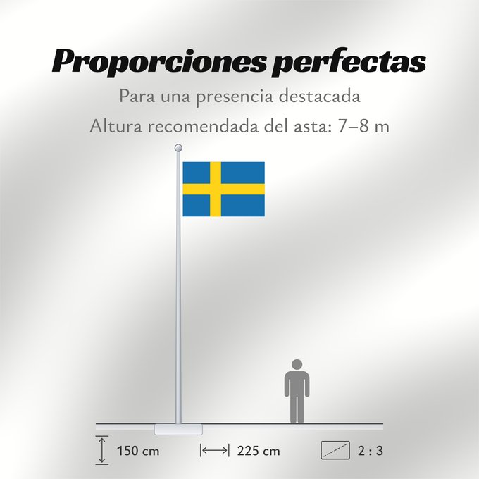 Proporciones de la bandera: Sweden	Suède	Suecia	Schweden	Svezia