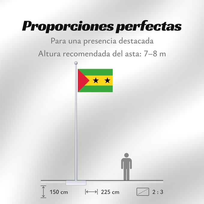 Proporciones de la bandera: Sao Tome and Principe Sao Tomé-et-Principe Santo Tomé y Príncipe São Tomé und Príncipe Sao Tome e Principe