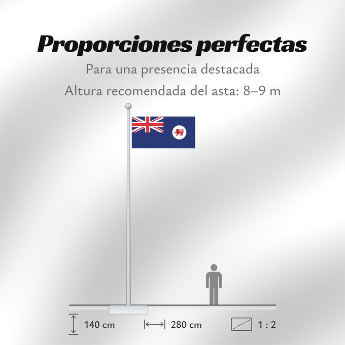 Proporciones de la bandera: Tasmania	Tasmanie	Tasmanien