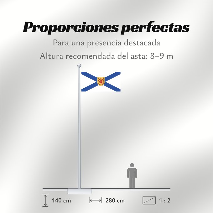 Proporciones de la bandera: Nova Scotia	Nouvelle-Écosse	Nueva Escocia	Banniel proviñs Skos-Nevez  Nova Scotia