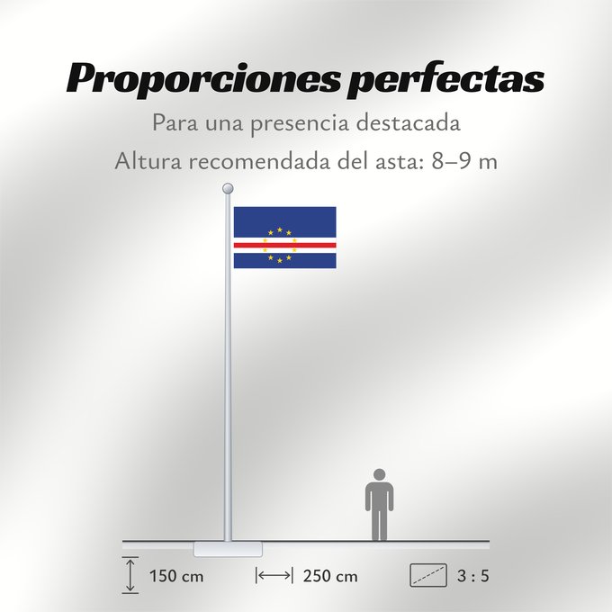 Proporciones de la bandera: Cape Verde	Cap-Vert	Cabo Verde	Kap Verde	Capo Verde	Kaapverdië  Cabo Verde	Zelenortskih otokov	Kap Verdes
