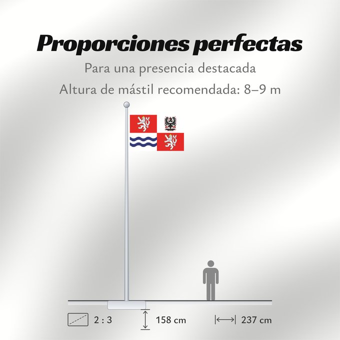 Proporciones de la bandera: Central Bohemian Region	Région de Bohême centrale	Región de Bohemia Central	Mittelböhmische Region