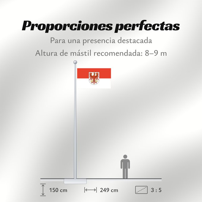 Proporciones de la bandera: Brandenburg	Brandebourg	Brandeburgo