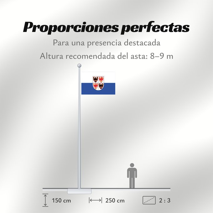 Proporciones de la bandera: Trentino-South Tyrol	It is easy to put a border around this flag image	Région Autonome Trentin-Haut-Adige, Italie	Región Autónoma Trentino-Alto Adigio, Italia	Autonomen Region Trentino-Südtirol, Italien	Regione Autonoma Trentino-Alto Adige, Italia	Bannera
