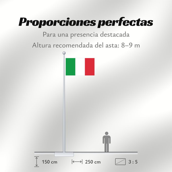 Proporciones de la bandera: Italy	Italie	Italia	Italien
