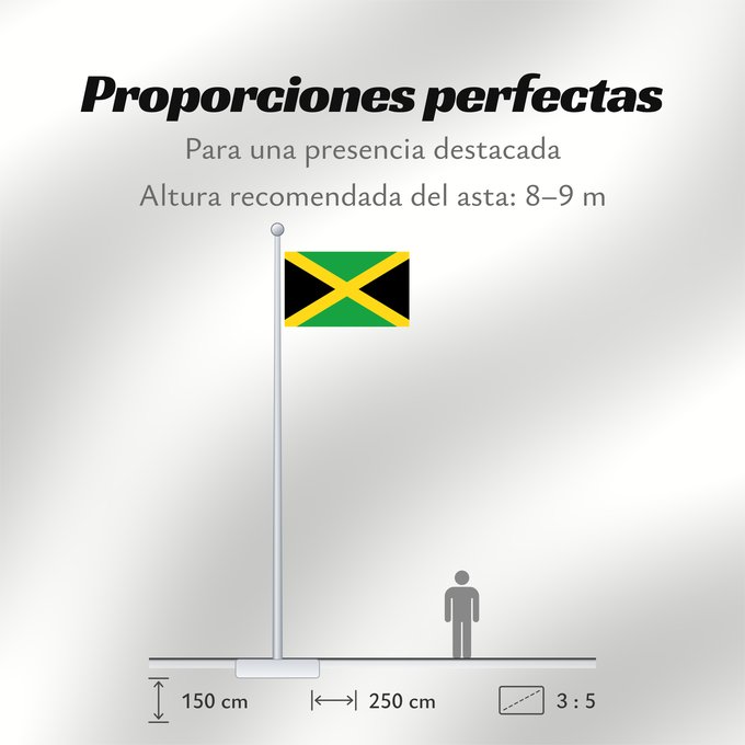 Proporciones de la bandera: Jamaica Jamaïque Jamaika Giamaica Флаг Ямайки Jamajke Прапор Ямайки