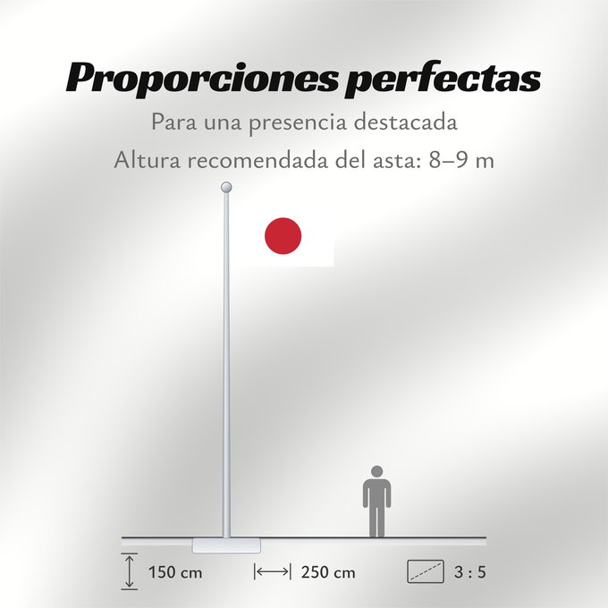 Proporciones de la bandera: Japan Japon Japón Giappone
