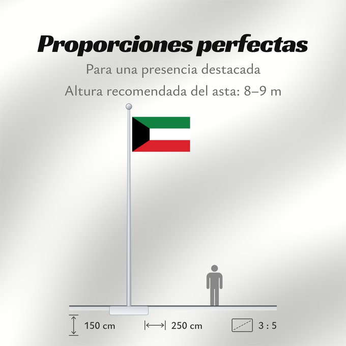 Proporciones de la bandera: Kuwait Koweït Kuwaitlabel QS Les