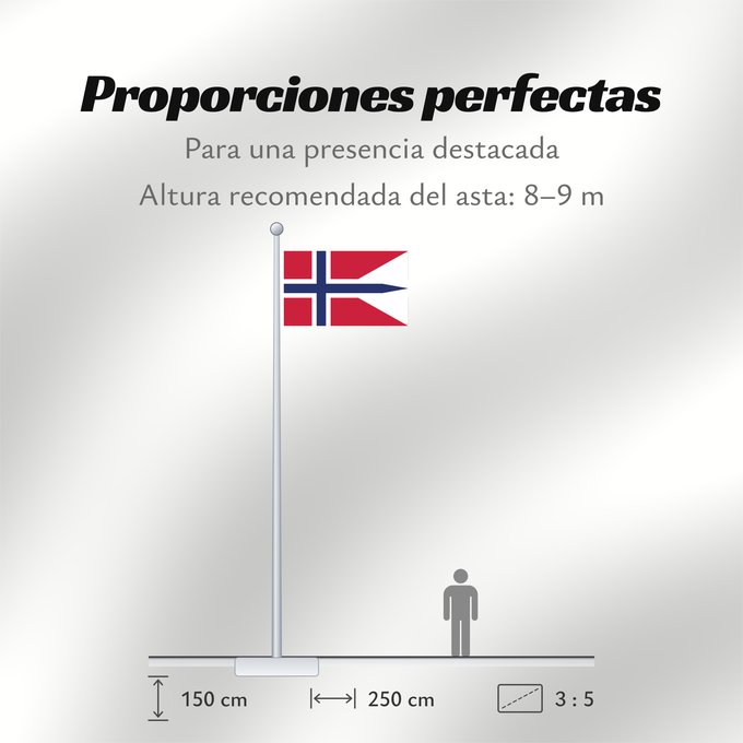 Proporciones de la bandera: Norway	Norvège	Noruega	Norwegen	Norvegia	Noorwegen	Norwegii	Þjóðfáni Noregs	Banniel Norvegia	Norska	Norwy	Norges	Norvegio	Noregs	Norveške	Norski fáninn	Norvegiae	Norges flagg	Det norske flagget	Norgga leavga	Stän Norgäna