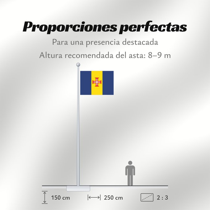 Proporciones de la bandera: Madeira	Autonomous Region of Madeira, Portugal	Madera	Região Autónoma da Madeira