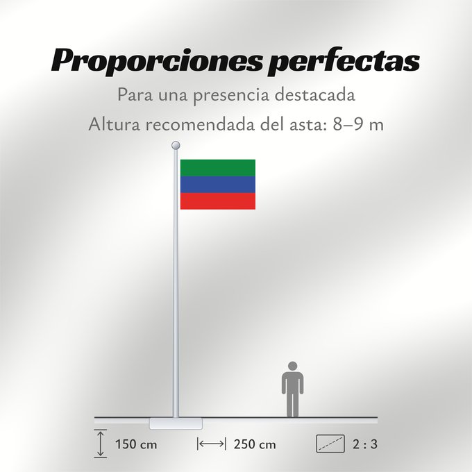 Proporciones de la bandera: FlagofDaghestan	Dagestan	République du Daguestan	República de Daguestán	 Republik Dagestan	Repubblica del Daghestan