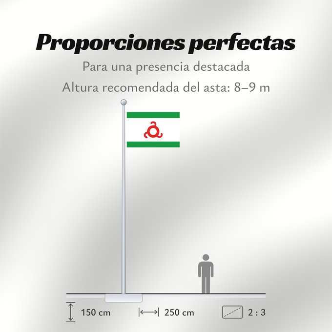 Proporciones de la bandera: Ingushetia Republic of Ingushetia Inguschetien Inguscezia Флаг Ингушетии
