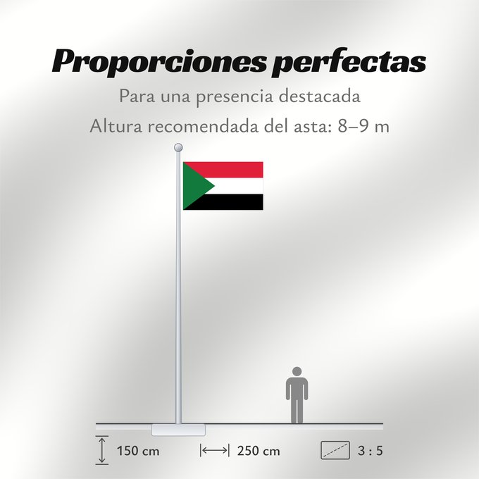 Proporciones de la bandera: Sudan Soudan Sudán Soedan علم السودان Sudans