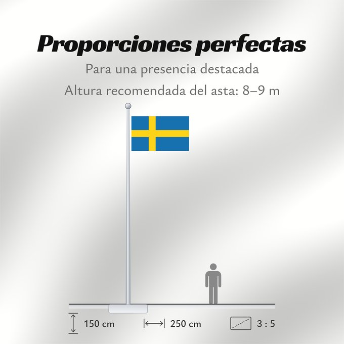 Proporciones de la bandera: Sweden	Suède	Suecia	Schweden	Svezia