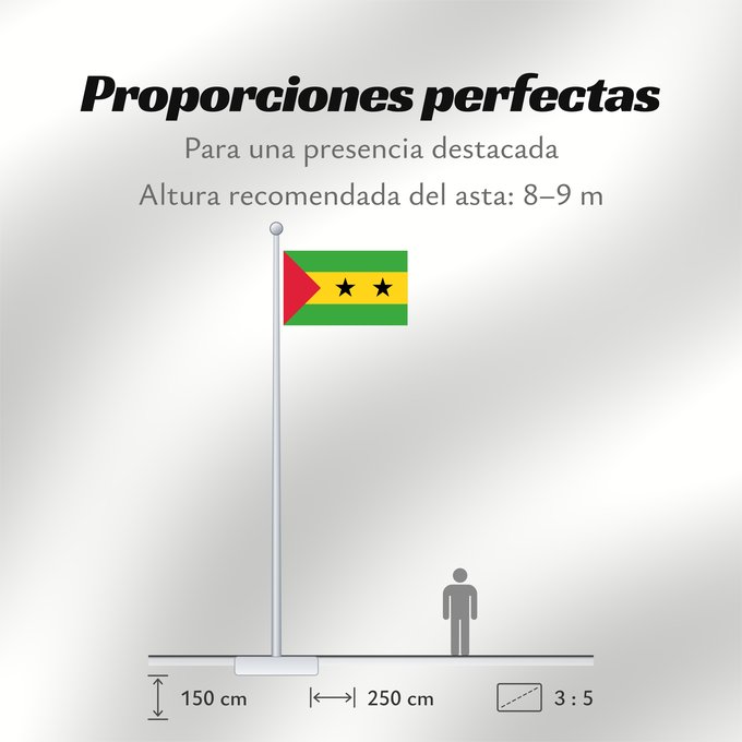 Proporciones de la bandera: Sao Tome and Principe	Sao Tomé-et-Principe	Santo Tomé y Príncipe	São Tomé und Príncipe	Sao Tome e Principe